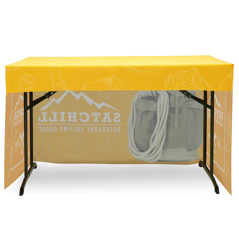 4 ft. Fitted Table Throw 3-sided with Custom Print