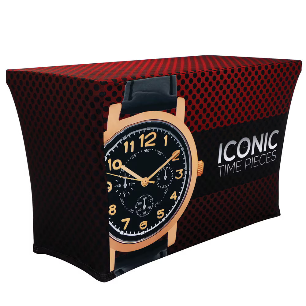 4 ft. Stretch Table Throw 4-sided with Custom Print