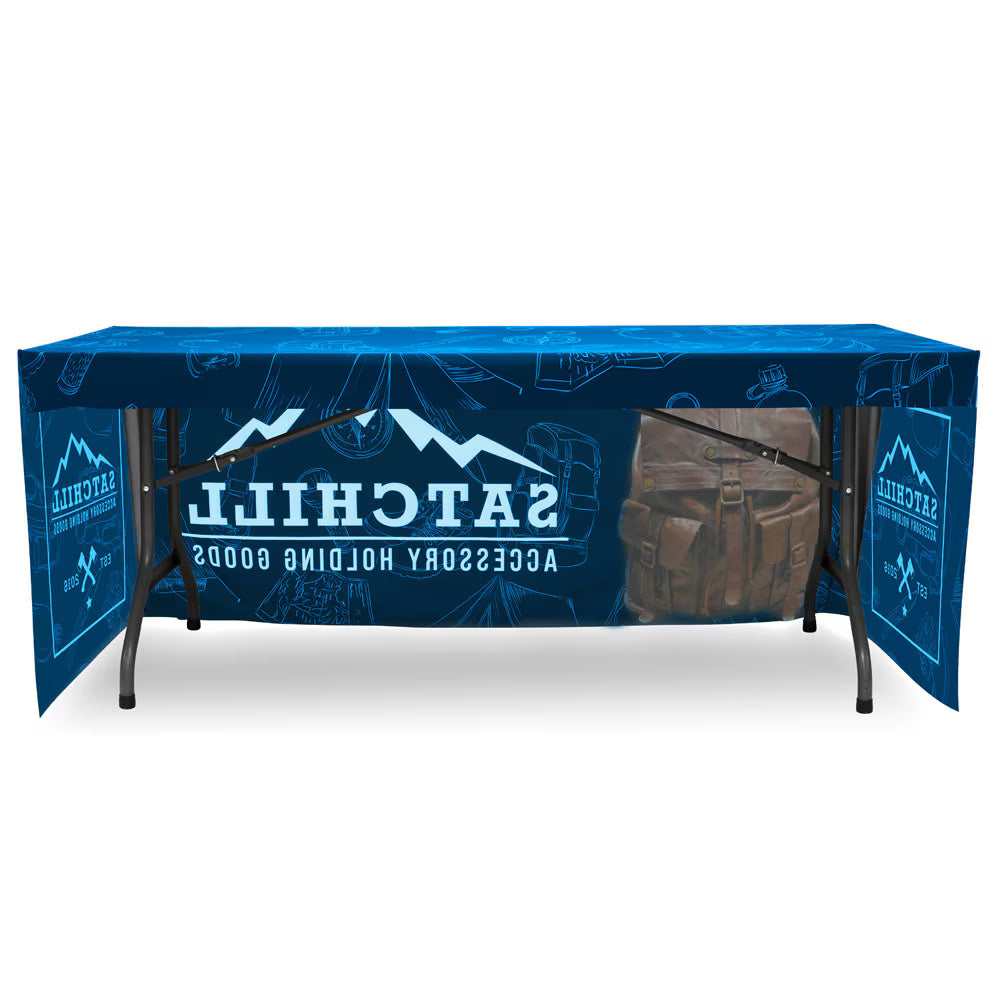 6 ft. Fitted Table Throw 3-sided with Custom Print