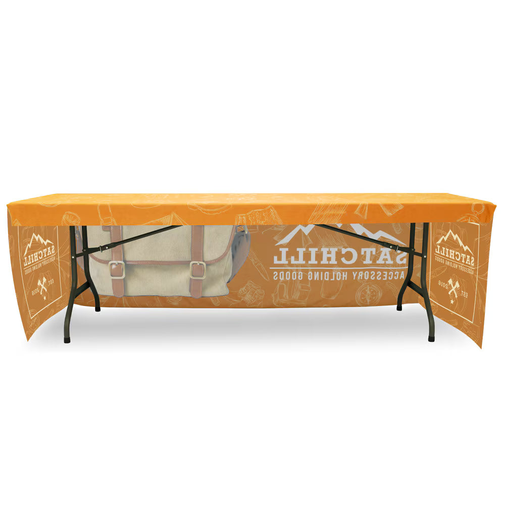 8 ft. Fitted Table Throw 3-sided with Custom Print